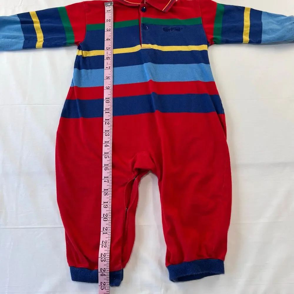 Baby Oshkosh B’Gosh Vintage Red & Blue Striped Romper Size 24 Months Polo